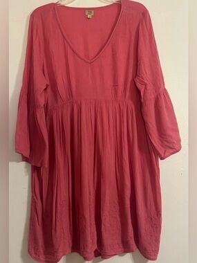 True Craft Coral Tunic  Dress Beautiful detailing